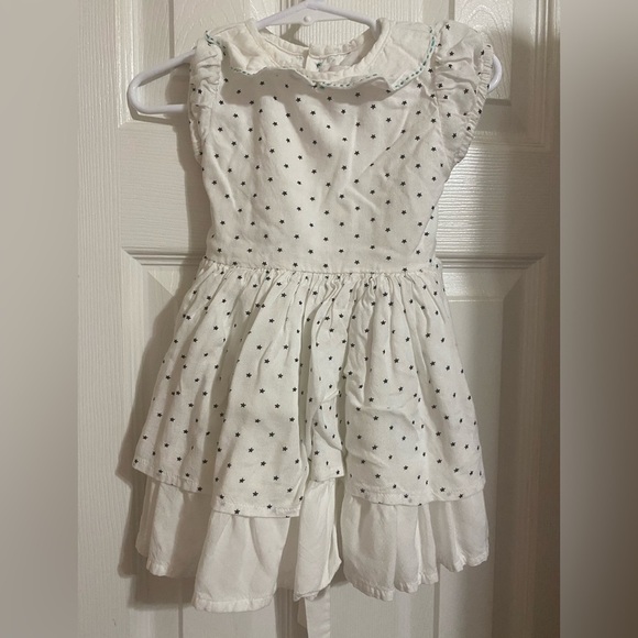 Well Dressed Wolf White Tiny Stars Dress with Peter Pan Collar - Picture 1 of 8